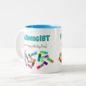 Ontwerp van de "Happy Pills"-apotheek Tweekleurige Koffiemok (Voorkant links)