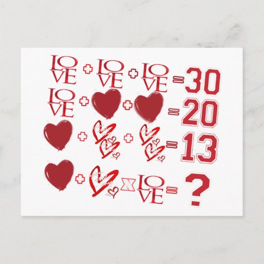 ontwerp van de hartenvergelijking-Valentijnsdag Feestdagenkaart (Voorkant)