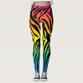 Ontwerp van de huidafdruk van regenboogtijgers leggings