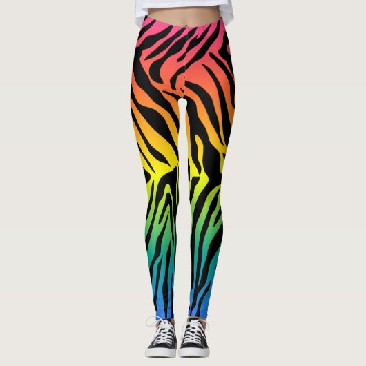 Ontwerp van de huidafdruk van regenboogtijgers leggings (Voorkant)