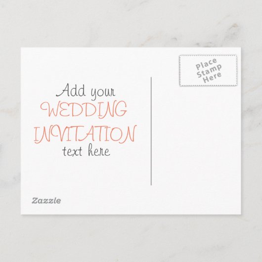 Ontwerp van de huwelijksuitnodiging uitnodiging briefkaart (Achterkant)