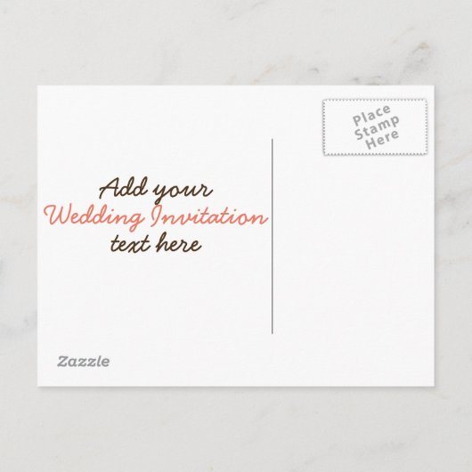 Ontwerp van de huwelijksuitnodiging uitnodiging briefkaart (Achterkant)