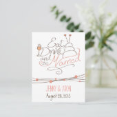 Ontwerp van de huwelijksuitnodiging uitnodiging briefkaart (Staand voorkant)