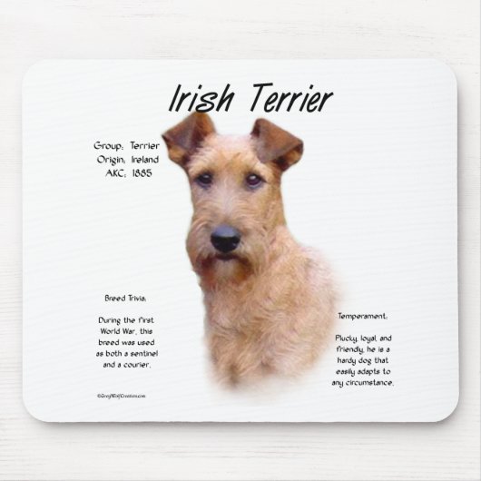 Ontwerp van de Ierse geschiedenis van de Terrier Muismat (Voorkant)