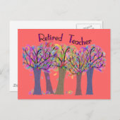 Ontwerp van de in ruste leerkracht Artsy Trees Briefkaart (Voorkant / Achterkant)