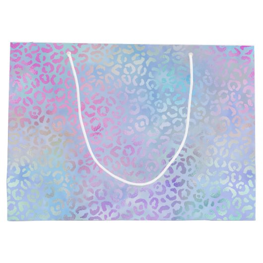 Ontwerp van de Iridescent Leopard-reeks 9 Groot Cadeauzakje (Achterkant)