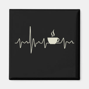 Ontwerp van de junkie espresso van koffie met hart magneet