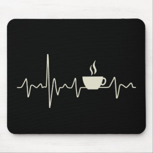 Ontwerp van de junkie espresso van koffie met hart muismat
