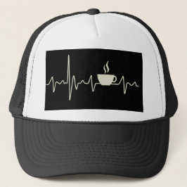 Ontwerp van de junkie espresso van koffie met hart trucker pet