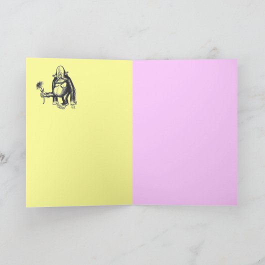 ONTWERP VAN DE KAART VAN DE VERJAARDAG VAN DE AAP (Binnen)