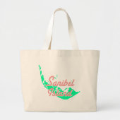 Ontwerp van de kaart van Sanibel Island Grote Tote Bag (Voorkant)