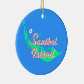 Ontwerp van de kaart van Sanibel Island Keramisch Ornament (Rechts)