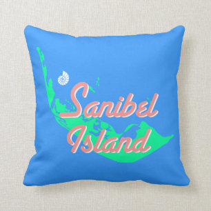 Ontwerp van de kaart van Sanibel Island Kussen
