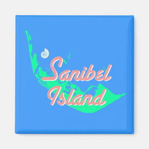 Ontwerp van de kaart van Sanibel Island Magneet