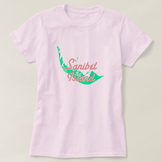 Ontwerp van de kaart van Sanibel Island T-shirt (Design voorkant)