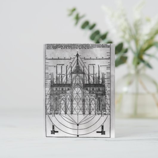 Ontwerp van de kathedraal van Milaan Briefkaart (Staand voorkant)
