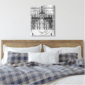 Ontwerp van de kathedraal van Milaan Canvas Afdruk (Insitu (Slaapkamer))
