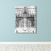 Ontwerp van de kathedraal van Milaan Canvas Afdruk (Insitu (Houten vloer))