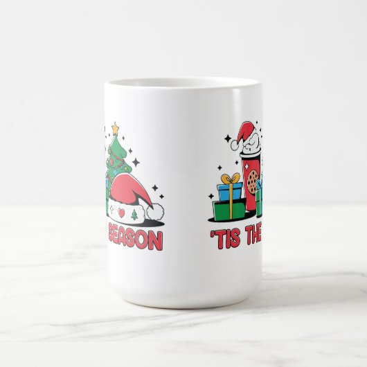 Ontwerp van de kerstkoffiebeker met feestelijke el koffiemok (Center)