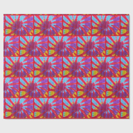 Ontwerp van de kleurstofklep Retro Tie Cadeaupapier (Vlak)