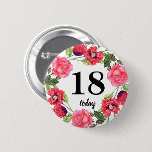 Ontwerp van de Kroon van de Cirkel van de Bloemen Ronde Button 5,7 Cm