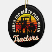 Ontwerp van de landbouwer aan de achterkant van de keramisch ornament (Links)