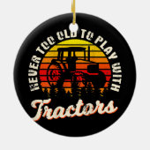 Ontwerp van de landbouwer aan de achterkant van de keramisch ornament (Achterkant)