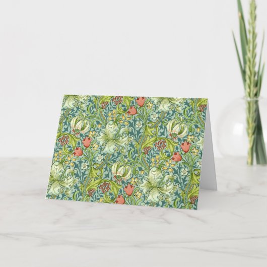 Ontwerp van de Lelie van William Morris het Gouden Kaart (Voorkant)