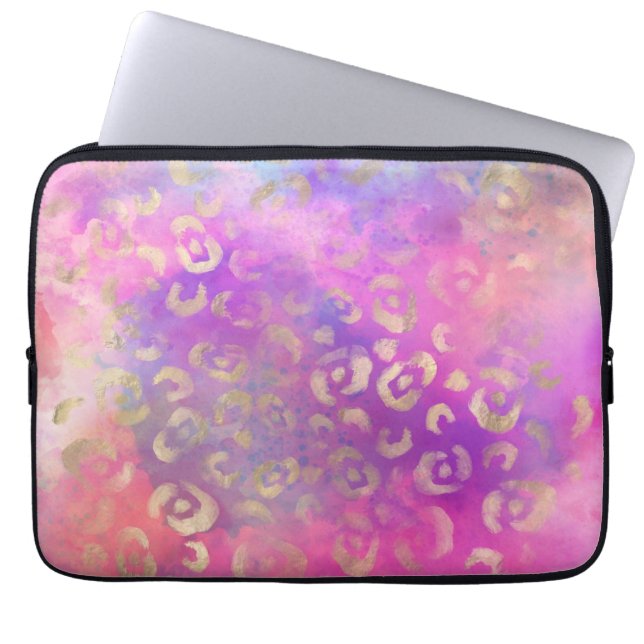 Ontwerp van de Leopard-schilderreeks 11 Laptop Sleeve (Voorkant)