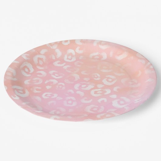 Ontwerp van de Leopard-schilderreeks 1 Papieren Bordje (Gekanteld)