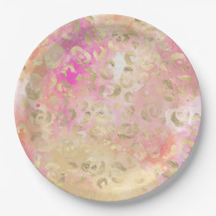 Ontwerp van de Leopard-schilderreeks 5 Papieren Bordje