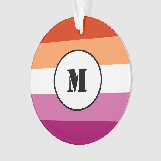 Ontwerp van de Lesbische pride vlag met een monogr Ornament (voorkant)