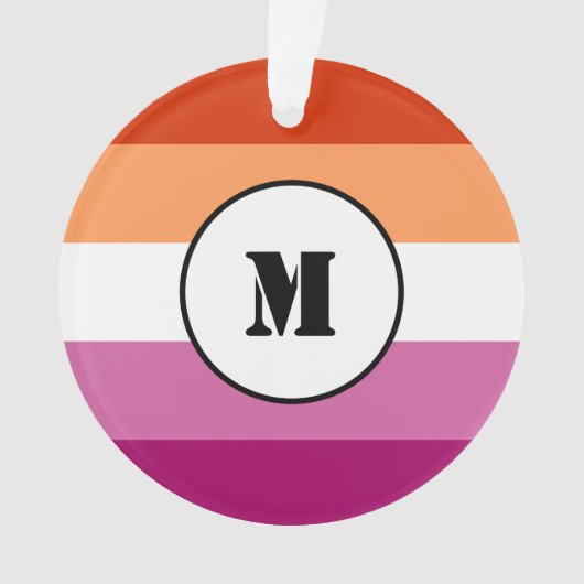 Ontwerp van de Lesbische pride vlag met een monogr Ornament (voorkant)