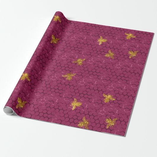 Ontwerp van de liefdebijenreeks 16 cadeaupapier (Uitgerold)