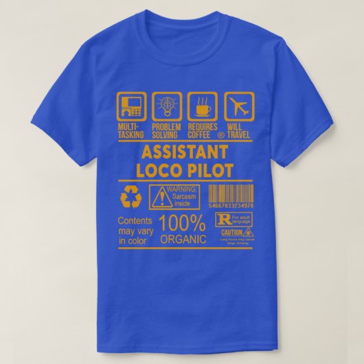 ONTWERP VAN DE LOCO PILOT NICE-HULP 2017 1 T-SHIRT (Design voorkant)