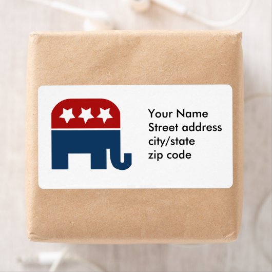 Ontwerp van de Logo van GOP-olifanten Etiket (Insitu)