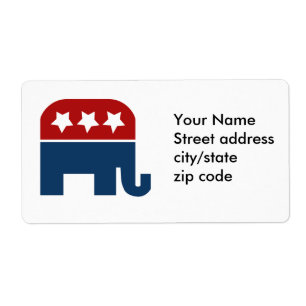 Ontwerp van de Logo van GOP-olifanten Etiket