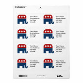 Ontwerp van de Logo van GOP-olifanten Etiket (Full Sheet)