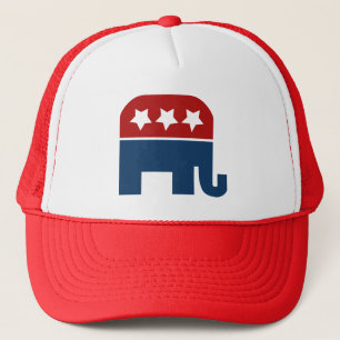 Ontwerp van de Logo van GOP-olifanten Trucker Pet