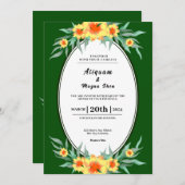 Ontwerp van de Luxe floral bruiloft-uitnodigingska Kaart (Voorkant / Achterkant)