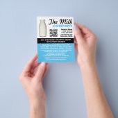Ontwerp van de melkfles, melkboer/vrouw Levering Flyer (Hand)