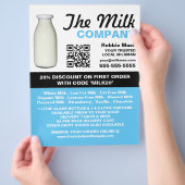 Ontwerp van de melkfles, melkboer/vrouw Levering Flyer (Hand)