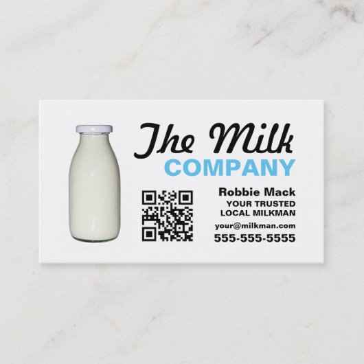 Ontwerp van de melkfles, melkboer/vrouw Levering Visitekaartje (Voorkant)
