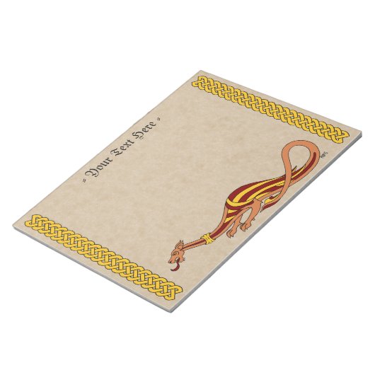 Ontwerp van de middeleeuwse draak 2015 notitieblok (Schuin)
