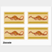 Ontwerp van de middeleeuwse draak 2015 rechthoekige sticker (Vel)