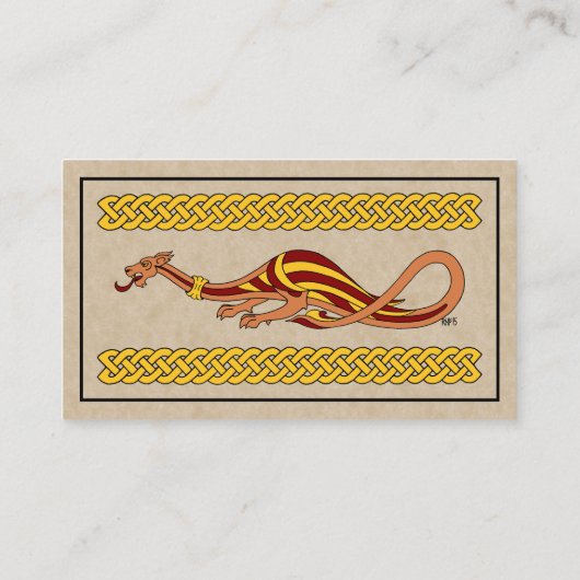 Ontwerp van de middeleeuwse draak 2015 visitekaartje (Achterkant)