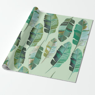 ontwerp van de mode met tropische bananenplanten cadeaupapier