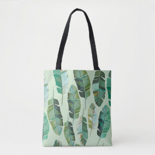 ontwerp van de mode met tropische bananenplanten tote bag