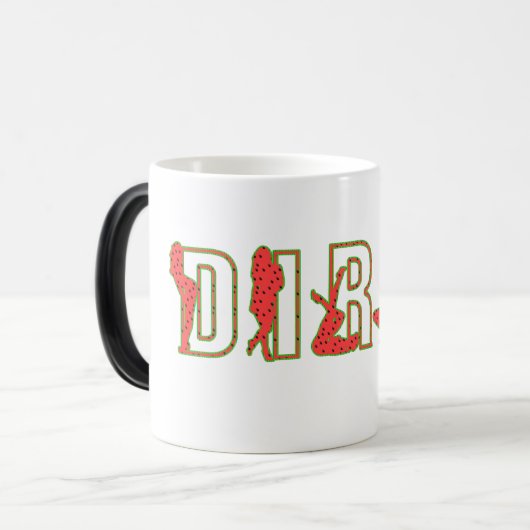 ontwerp van de mok van een grappig, vies thema kof (Voorkant links)