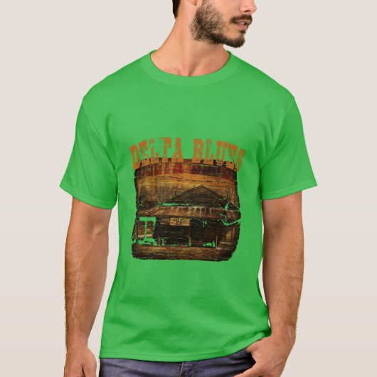 Ontwerp van de muziek van Delta Blues T-shirt (Voorkant)